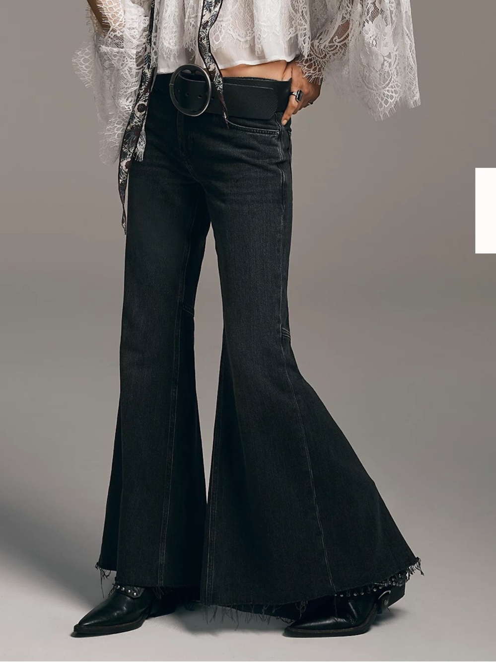 Free People We The Free Black Emre Flare Jeans, Size 25, NWT